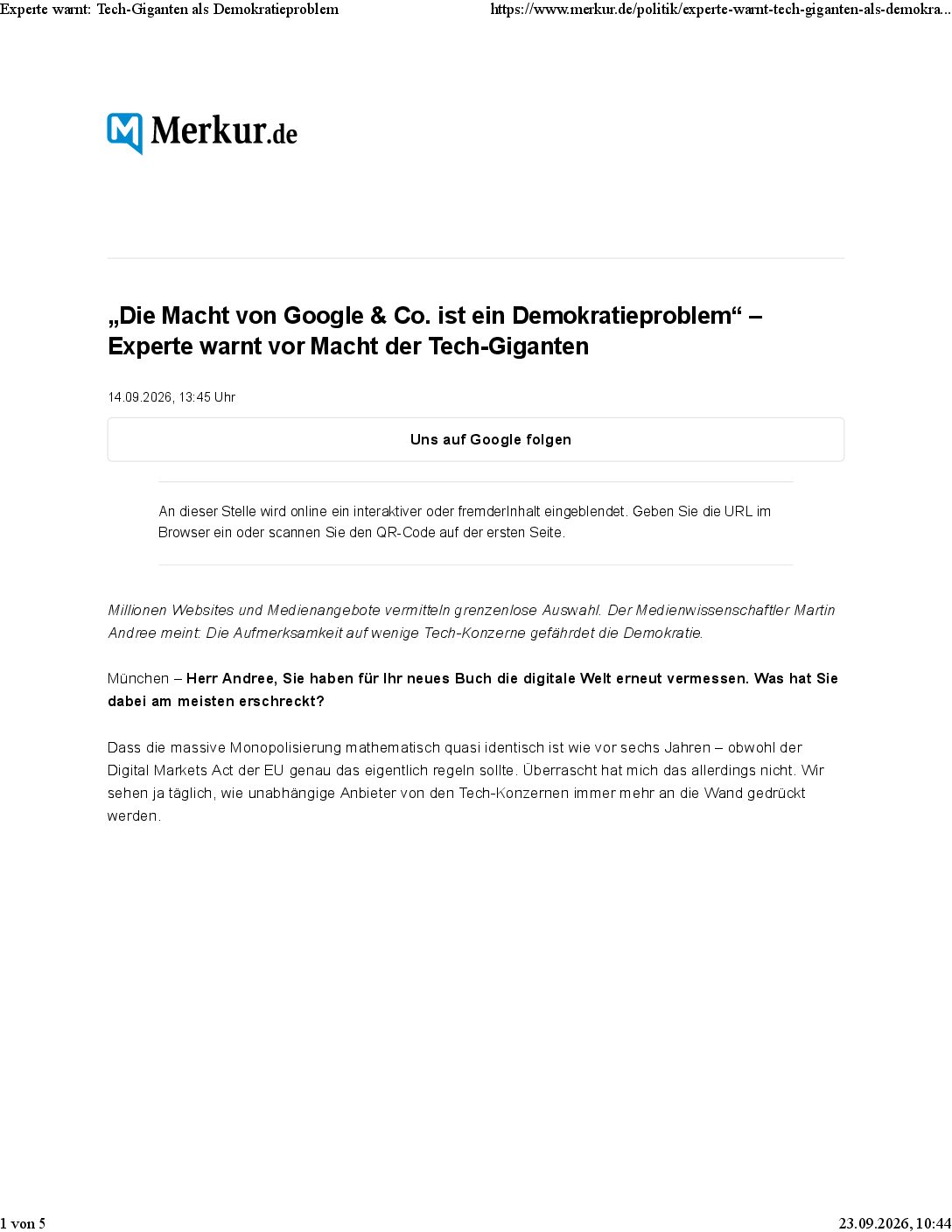 Experte warnt_ Tech-Giganten als Demokratieproblem